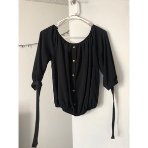 Off the shoulder black blouse